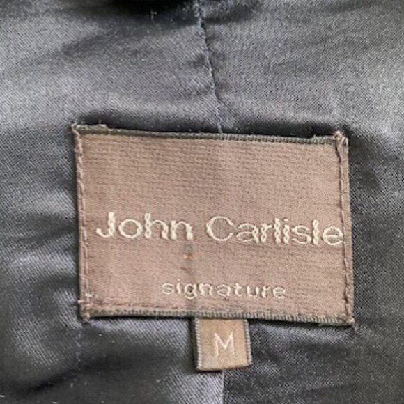 JOHN CARLISLE Black Leather Moto Jacket Coat Medium - Picture 13 of 14